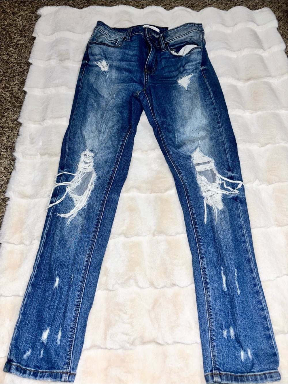 Bundle 3 Eunina Distressed Women's Blue Denim Jeans 1 short
